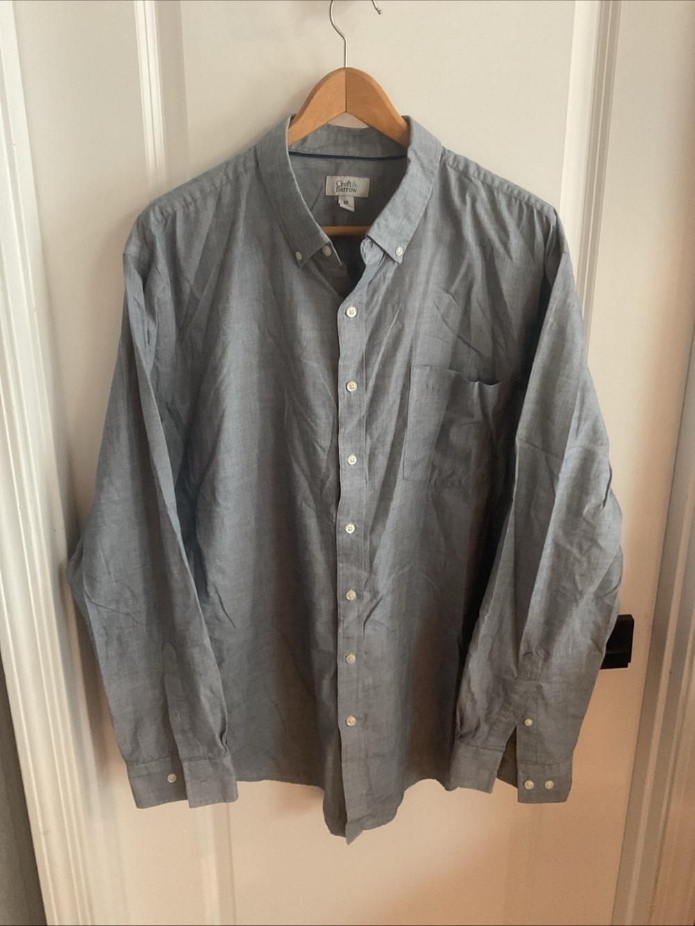 Croft & Barrow - Men's Long-Sleeve Button-Down Shirt - Gray - Size 2XL